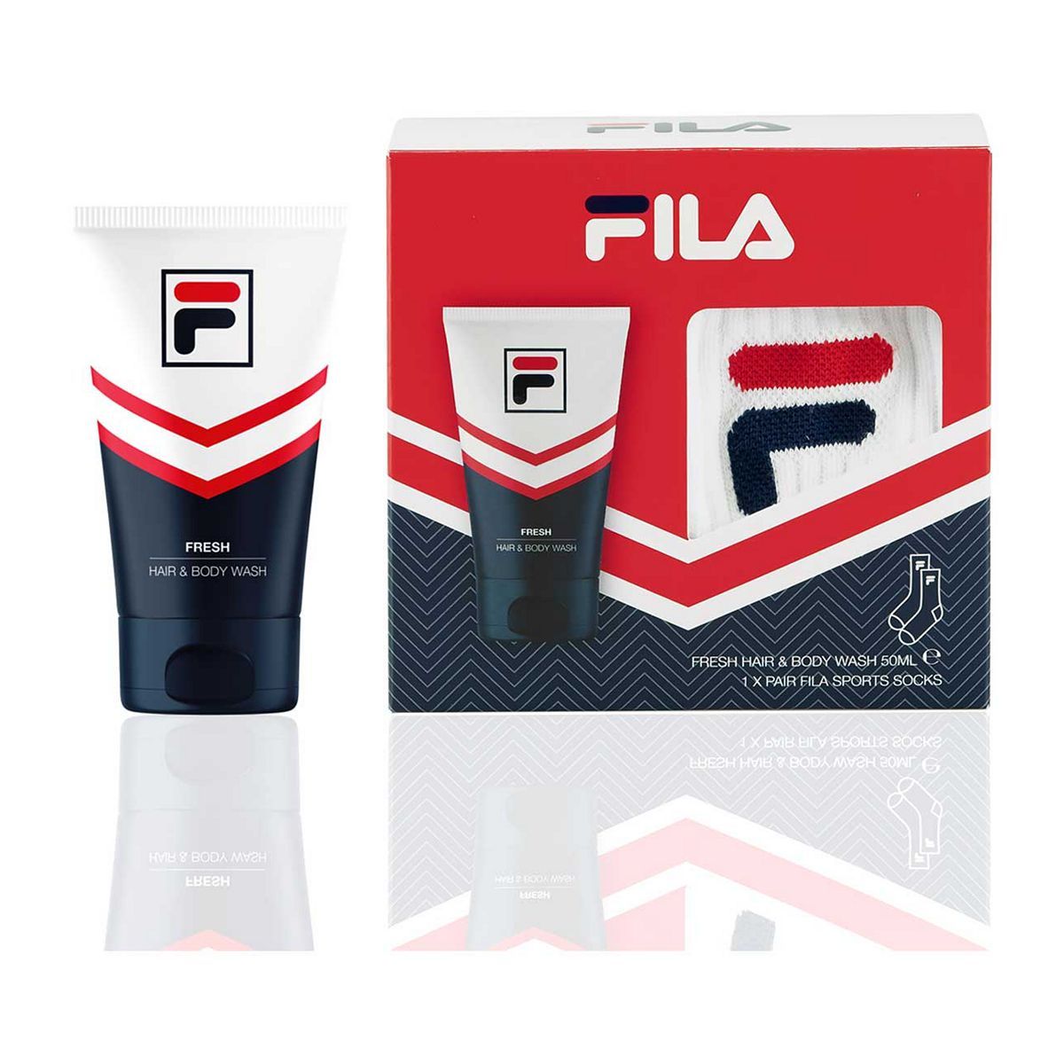 FILA Socks &amp;amp; 50ml Fresh Body Wash Gift Set