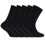 FLOSO Kids Plain School Socks (Pack Of 5) (9-12) Black