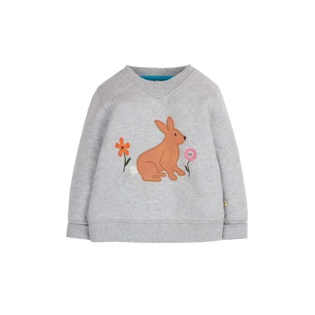 Frugi Switch Easy On Jumper Grey Marl/Rabbit 0-5 Years