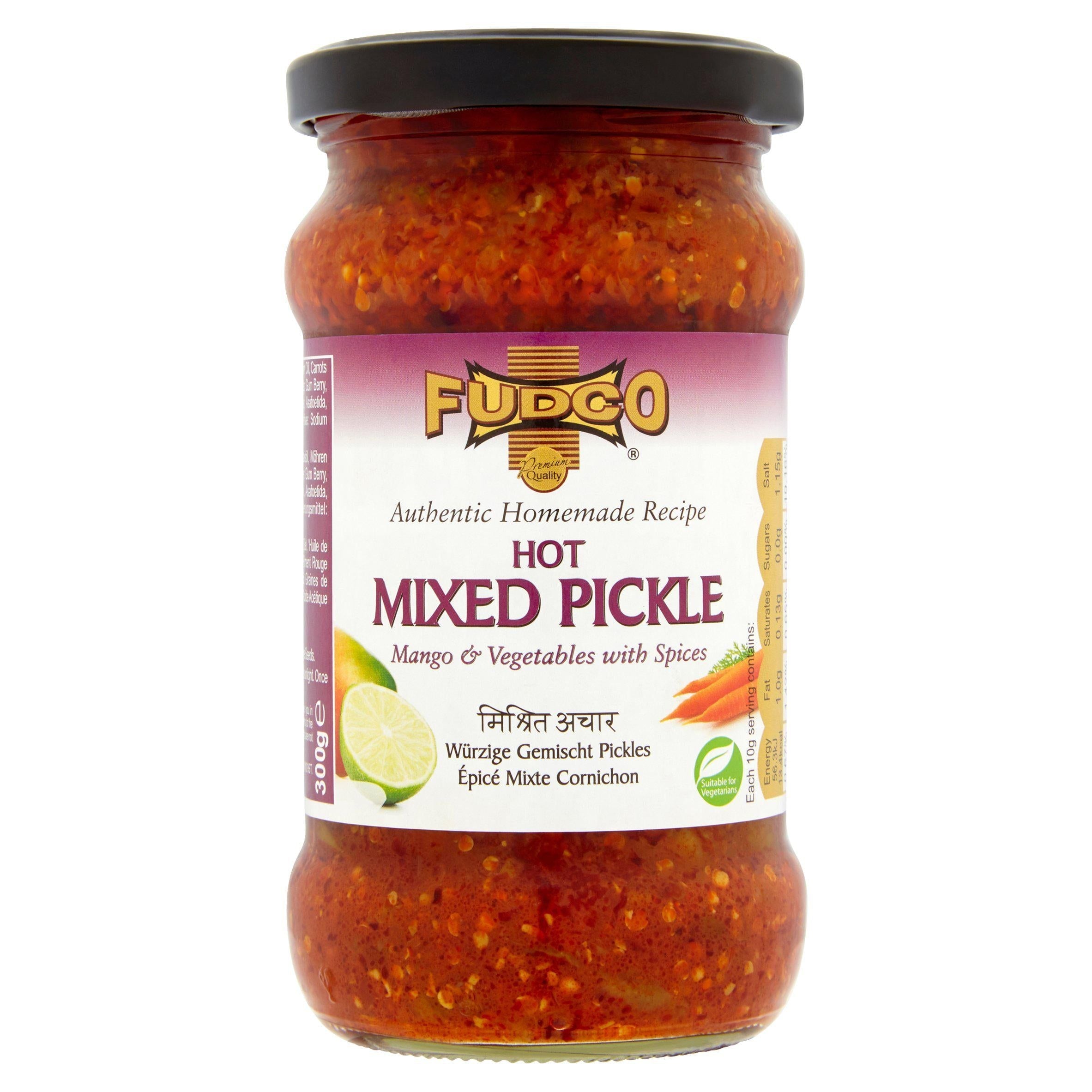 Fudco Hot Mixed Pickle Mango &amp;amp; Vegetables with Spices 300g