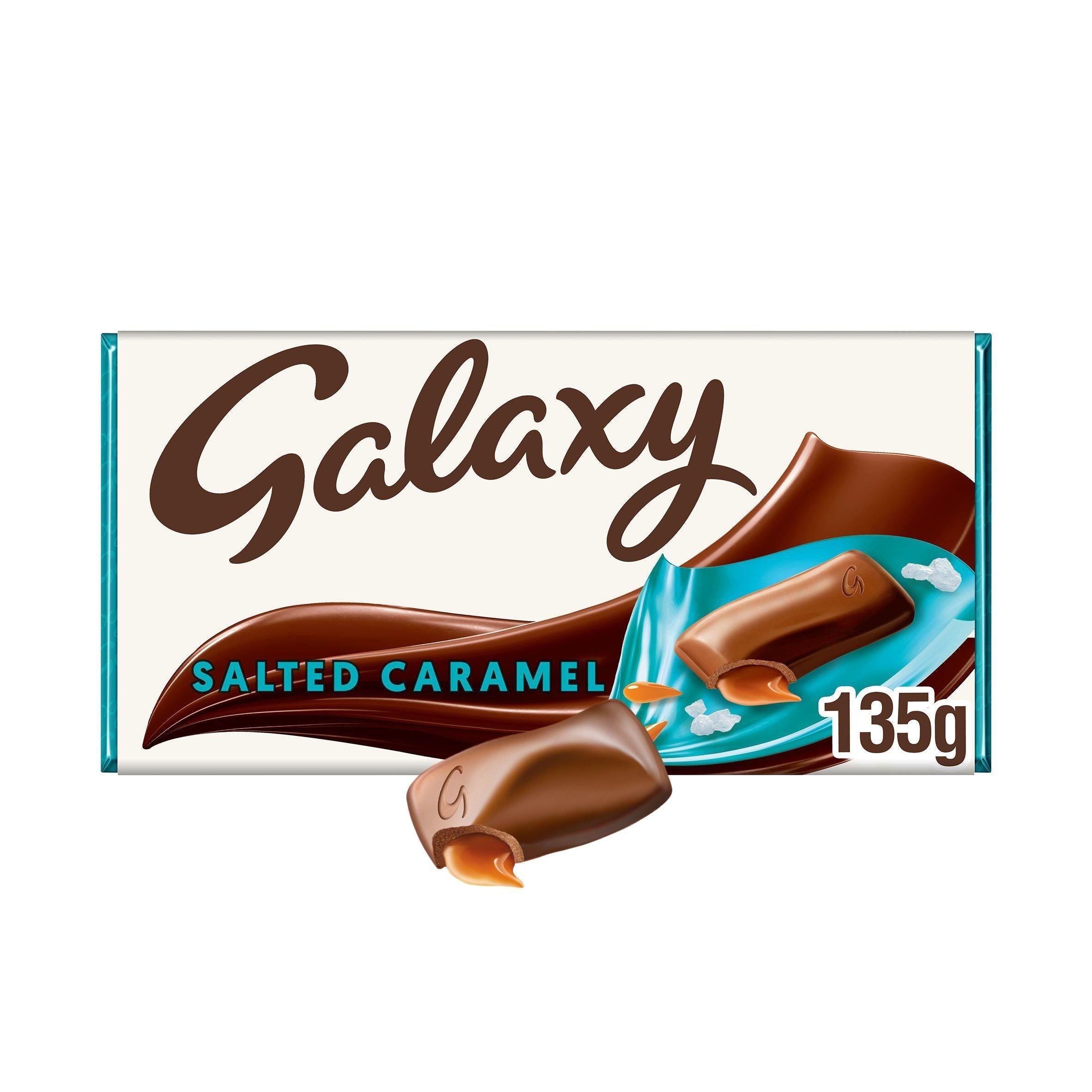 Galaxy Salted Caramel &amp;amp; Milk Chocolate Block Bar Vegetarian 135g