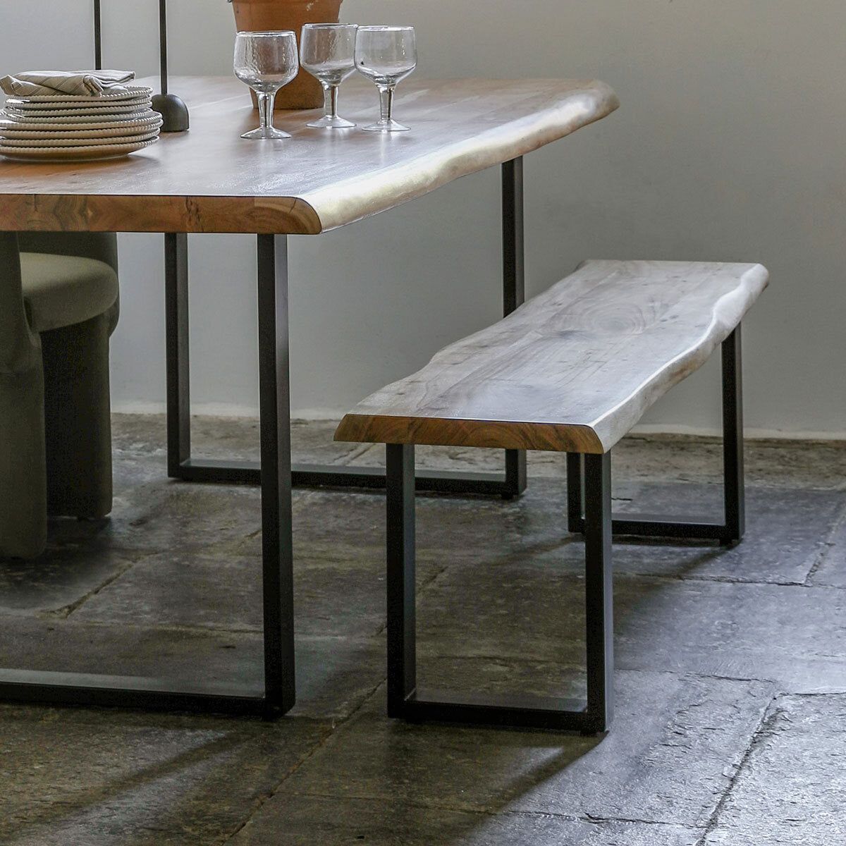 Gallery Chisbury Acacia Live Edge Dining Bench