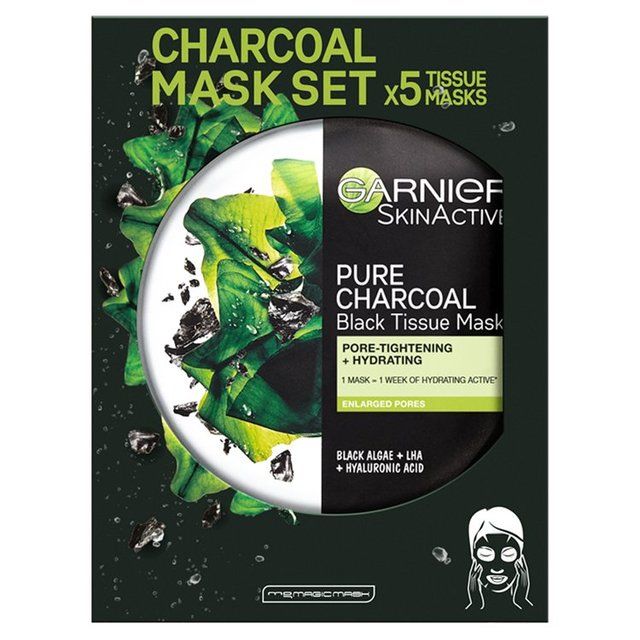 Garnier Charcoal &amp;amp; Algae Purifying &amp;amp; Hydrating Face Sheet Mask   5 per pack