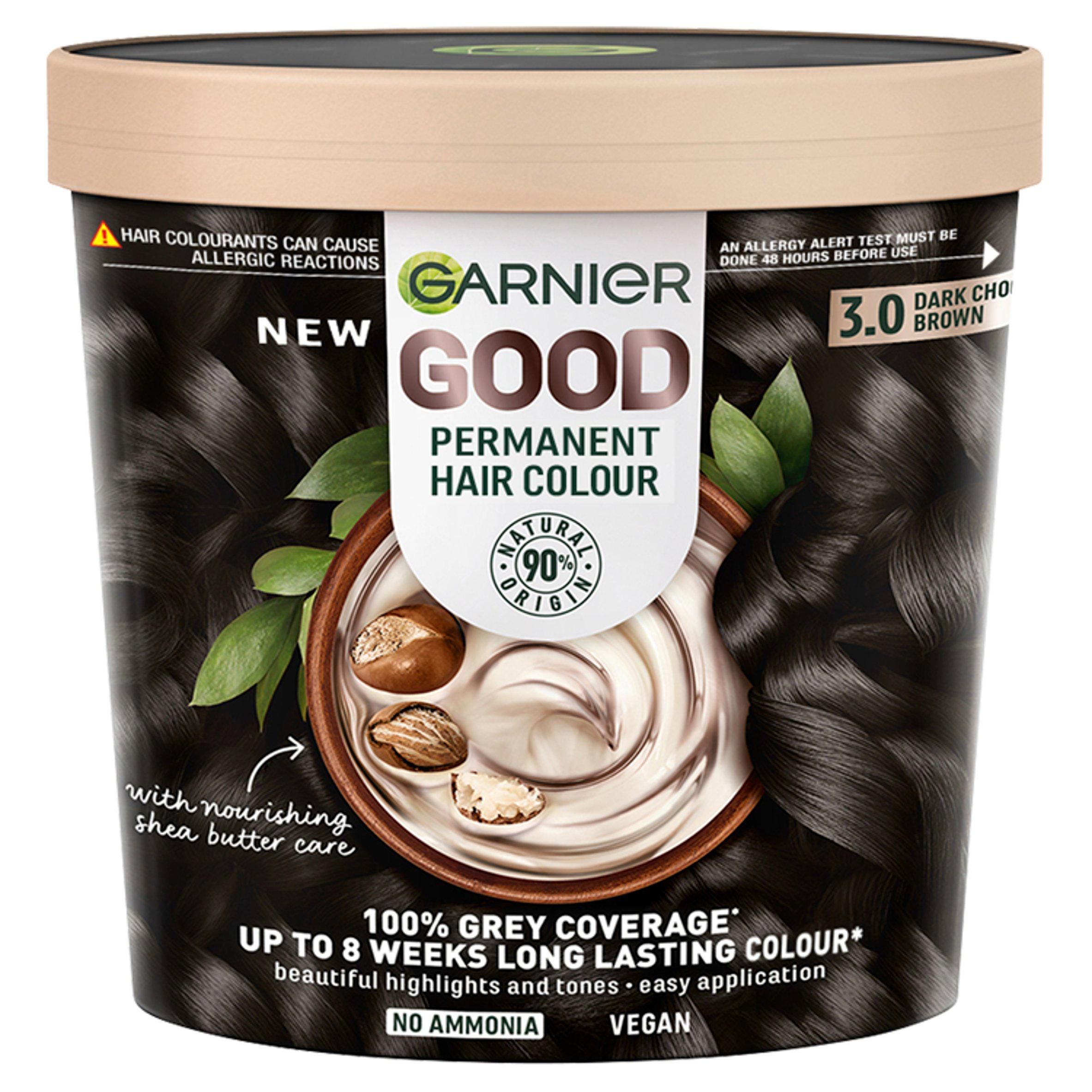 Garnier Good Permanent No Amonia Formula 100% Grey Coverage 3.0 Dark Chocolate Brown Hair Dye
