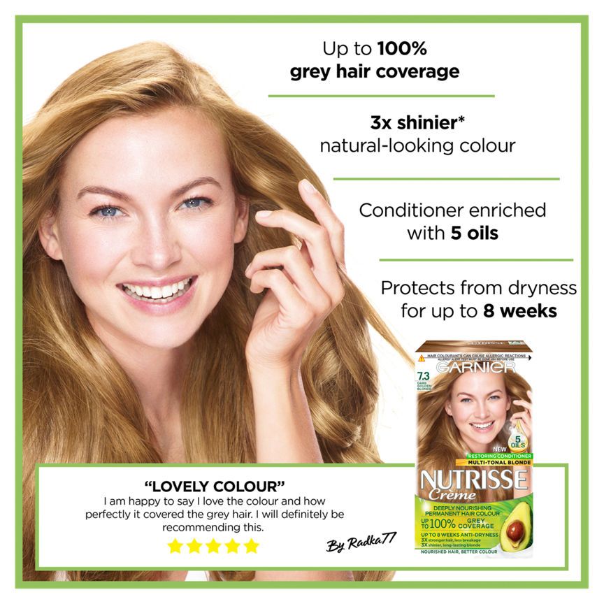 Garnier Nutrisse 7.3 Golden Copper Permanent Hair Dye