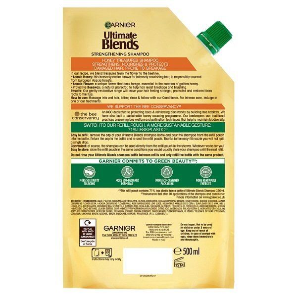 Garnier Ultimate Blends Honey Treasures Shampoo Refill-Pouch