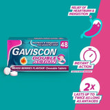 Gaviscon Double Action Tabs Heartburn Indigestion Mixed Berry   48 per pack