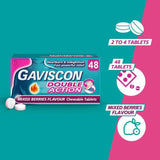 Gaviscon Double Action Tabs Heartburn Indigestion Mixed Berry   48 per pack