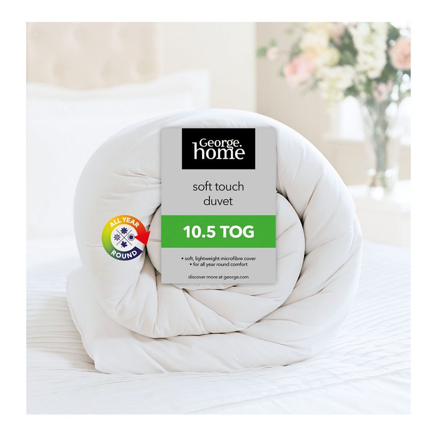 George Home 10.5 Tog Soft Touch Microfibre Single Duvet