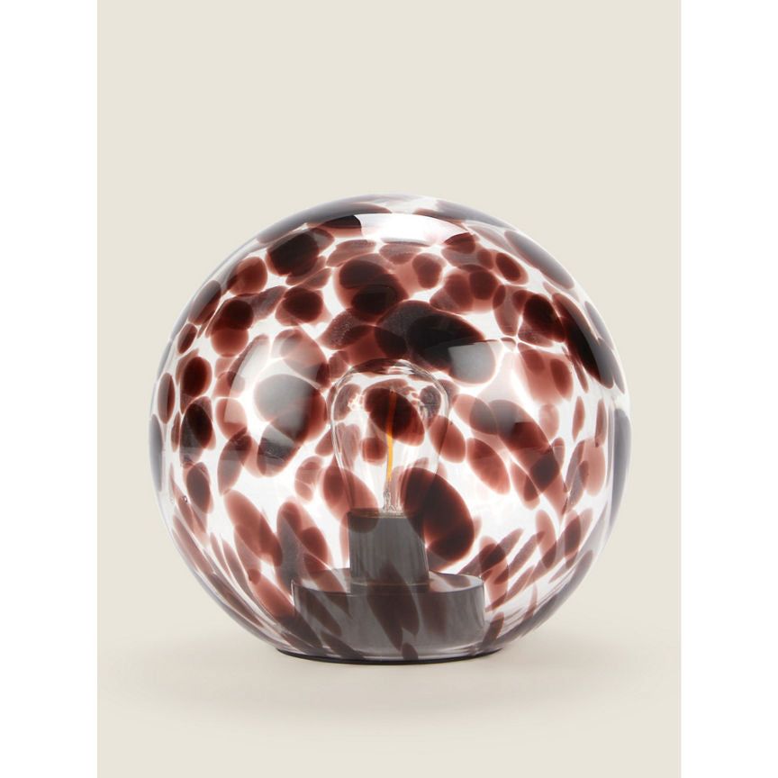 George Home Black &amp;amp; Clear Glass LED Round Lamp