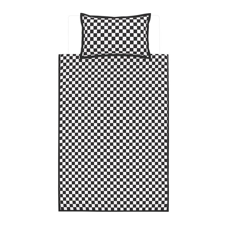 George Home Black &amp;amp; White Reversible Checkerboard Duvet Set - Single