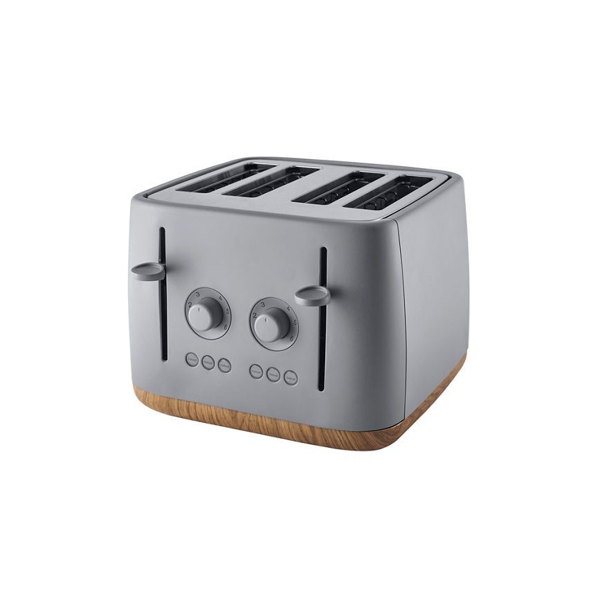 George Home Matte Grey Scandi 4-Slice Toaster