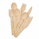 George Home Metallic Print wooden cutlery