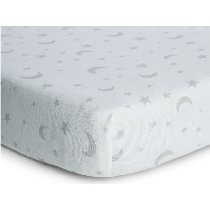 George Home Moon &amp;amp; Stars Fitted Sheets - Moses Basket