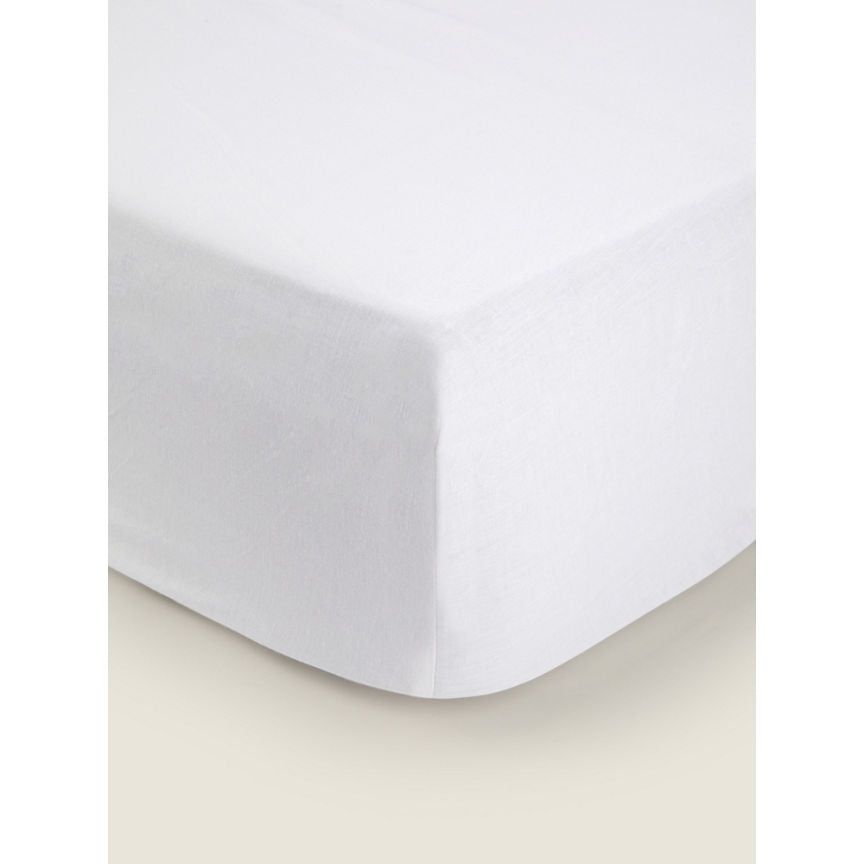 George Home White Cotton Fitted Sheet