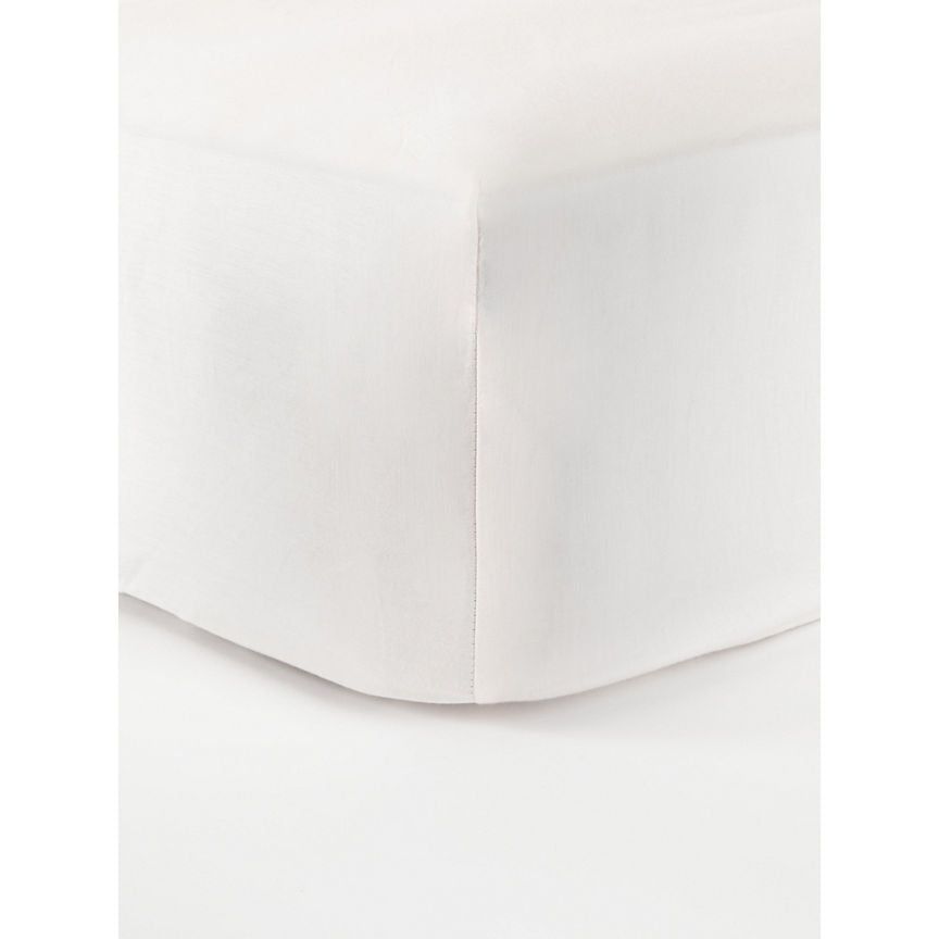 George Home White Just Wellness TENCEL&amp;trade; Plain Fitted Sheet - King