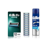 Gillette Mach 3 12 Razor Blades &amp;amp; Conditioning Shave Gel Bundle