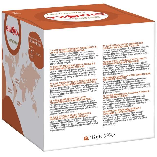 Gimoka Dolce Gusto Pods  Americano   16 per pack