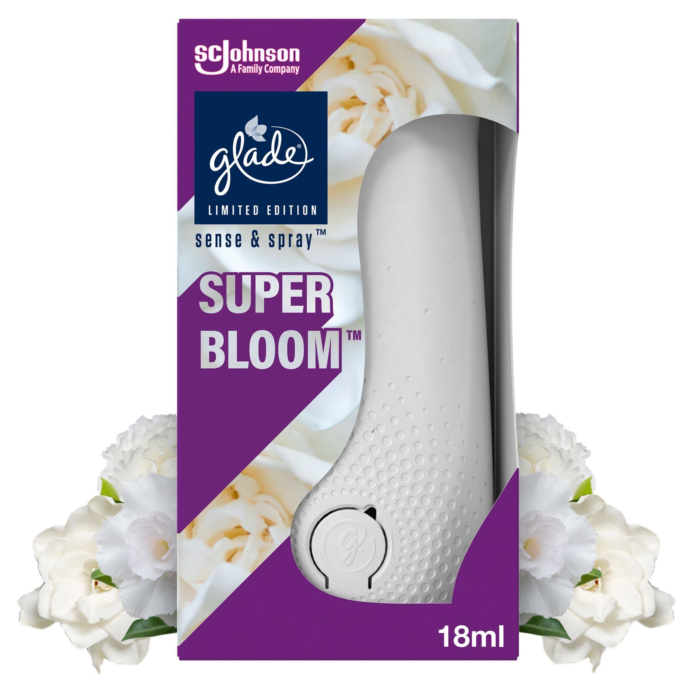 Glade Sense &amp;amp; Spray Holder &amp;amp; Refill Super Bloom 18ml
