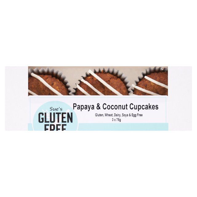 Gluten Free Kitchen Vegan Papaya &amp;amp; Coconut Cupcakes   3 x 75g