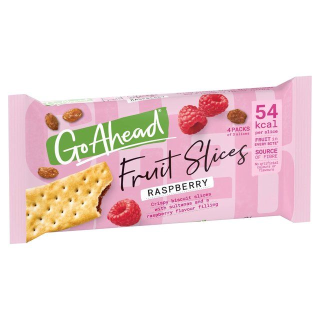 Go Ahead Raspberry Crispy Fruit Slices Snack Bars Multipack   4 x 43.6g