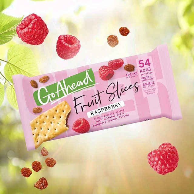Go Ahead Raspberry Crispy Fruit Slices Snack Bars Multipack   4 x 43.6g