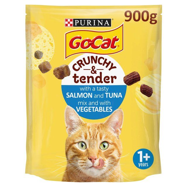 Go-Cat Crunchy &amp;amp; Tender Salmon and Tuna Dry Cat Food    900g