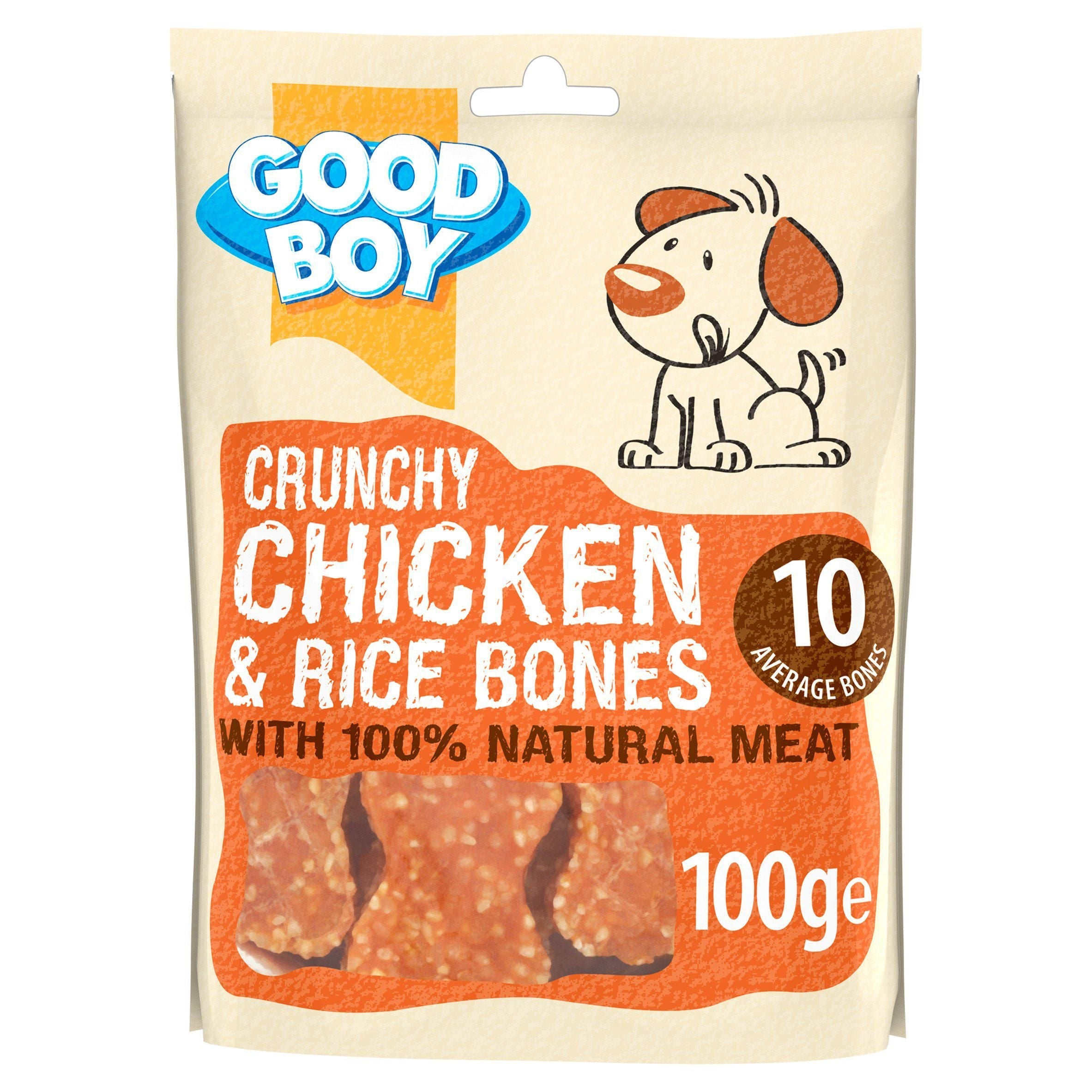 Good Boy Pawsley &amp;amp; Co Crunchy Chicken &amp;amp; Rice Bones Dog Treats 100g