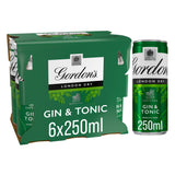 Gordon's London Dry Gin &amp;amp; Tonic Ready To Drink 5% Vol Cans 6x250ml
