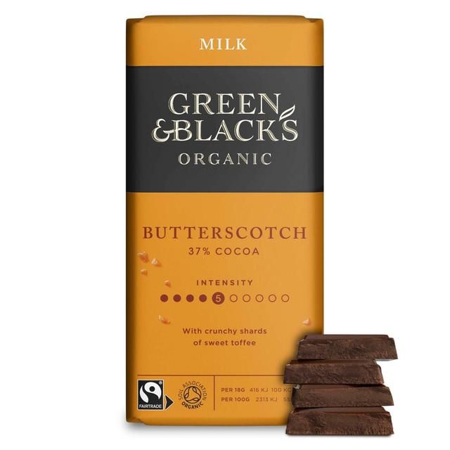 Green &amp;amp; Black's Organic Butterscotch Milk Chocolate Bar   90g