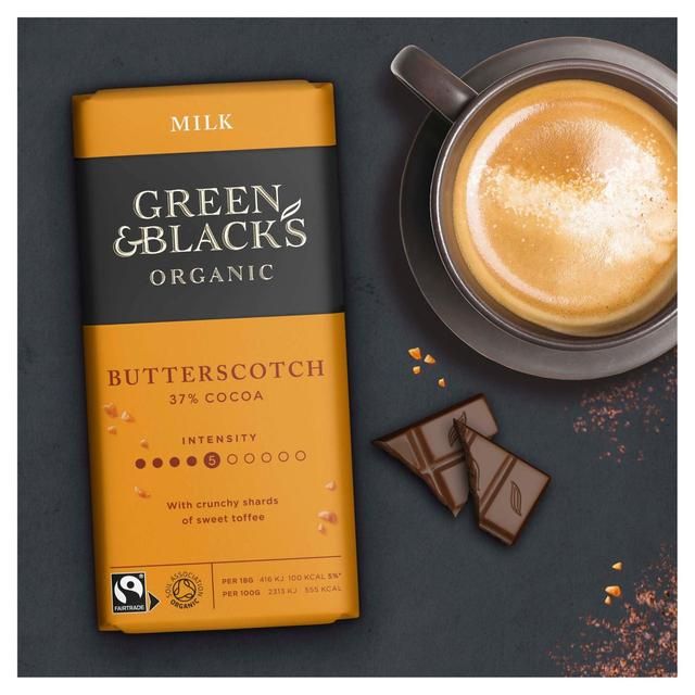Green &amp;amp; Black's Organic Butterscotch Milk Chocolate Bar   90g