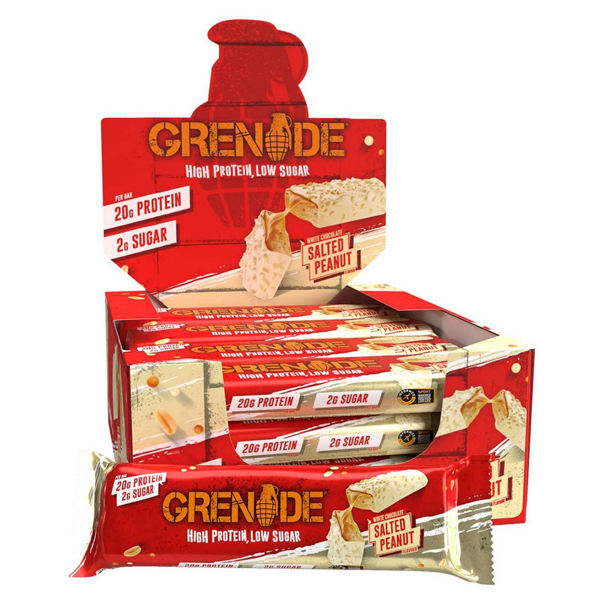 Grenade Carb Killa High Protein Bar White Chocolate Salted Peanut - 60g x 12 Bars