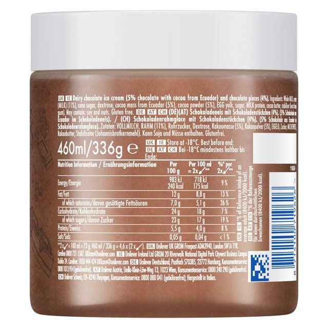 Grom Chocolate Gelato Ice Cream Tub   460ml