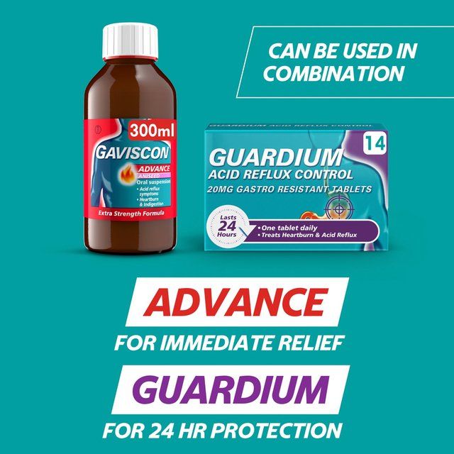 Guardium Acid Reflux Control Tabs Heartburn Indigestion   14 per pack
