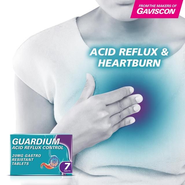 Guardium Acid Reflux Control Tabs Heartburn Indigestion   7 per pack