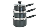 Habitat 3 Piece Aluminium Pan Set - Black