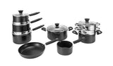 Habitat 9 Piece Aluminium Pan Set - Black
