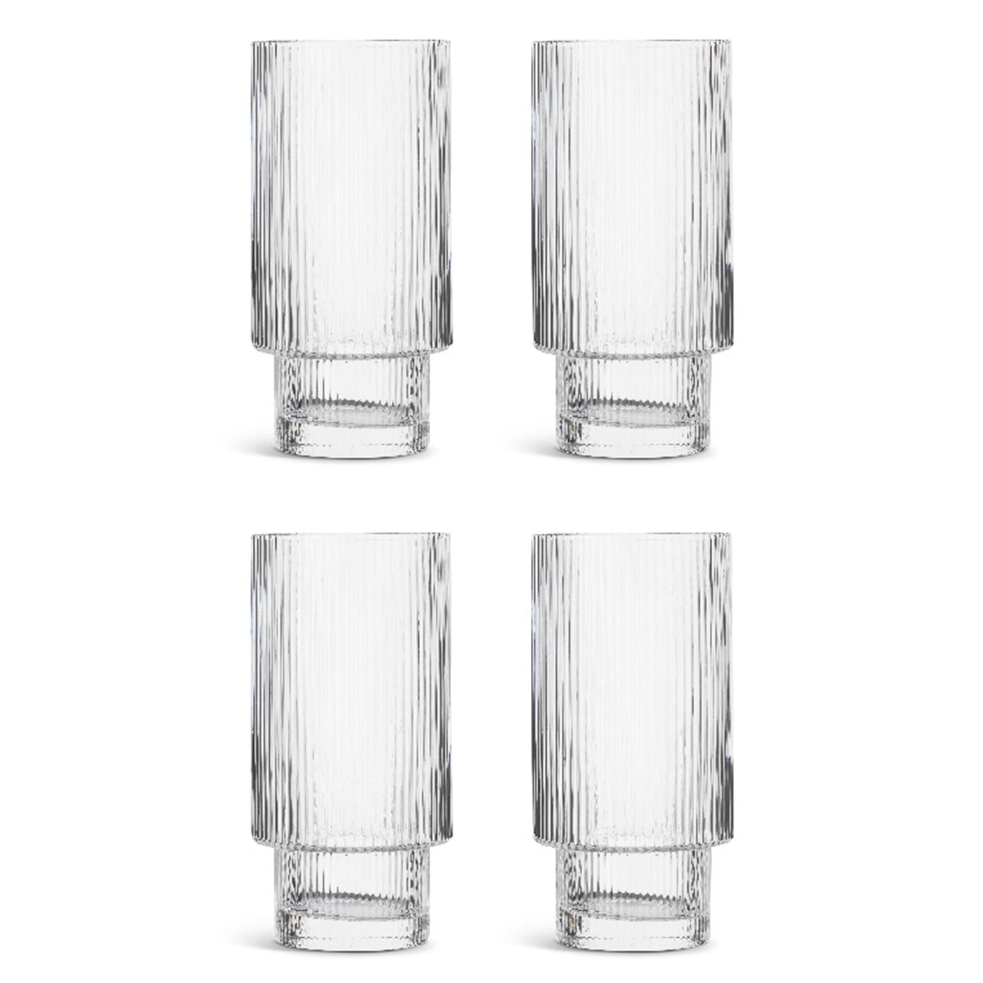 Habitat Clear Ribbed Hi Ball