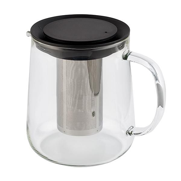 Habitat Glass Teapot With Infuser &amp;amp; Black Lid 1000ml