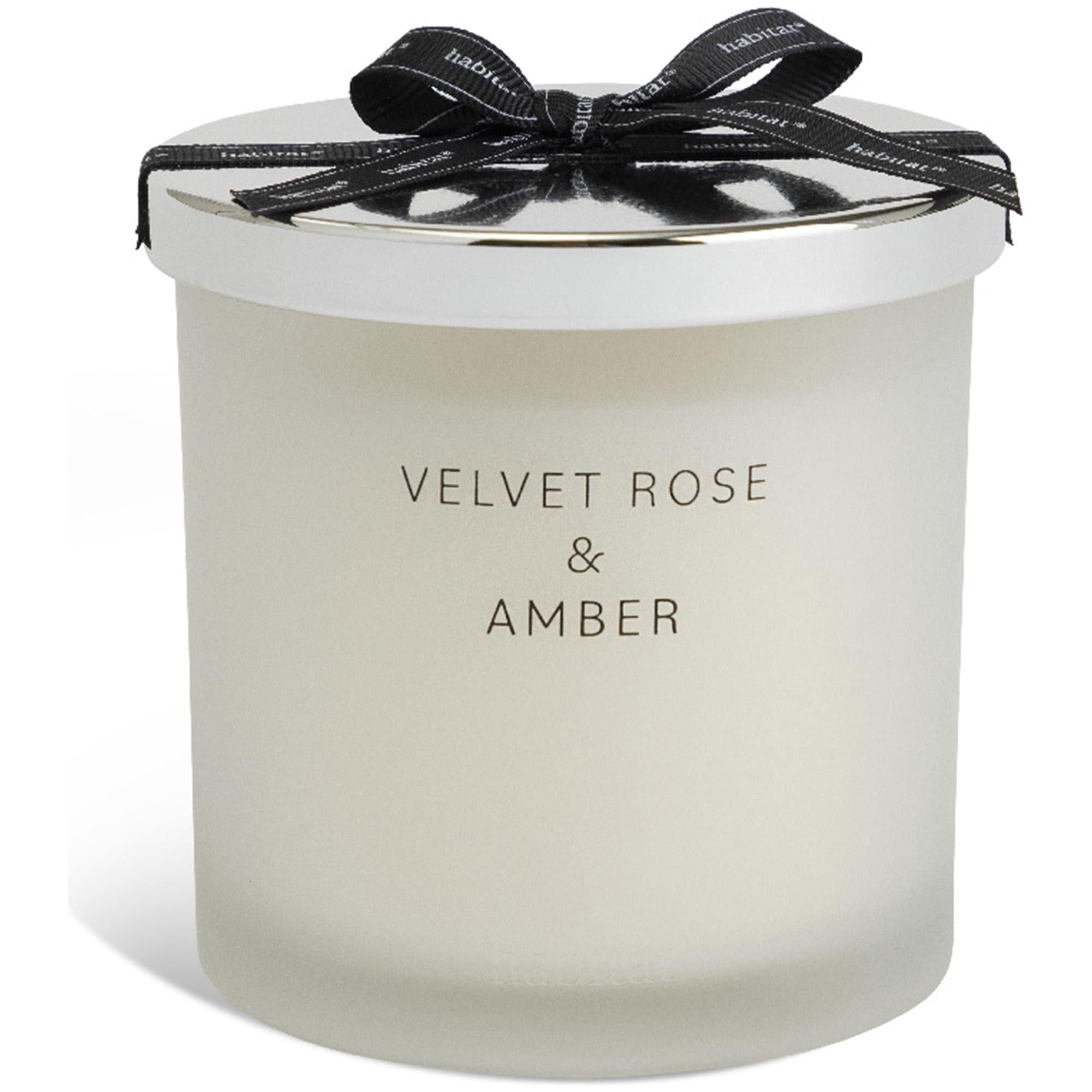Habitat Large Candle with Lid - Velvet Rose &amp;amp; Amber