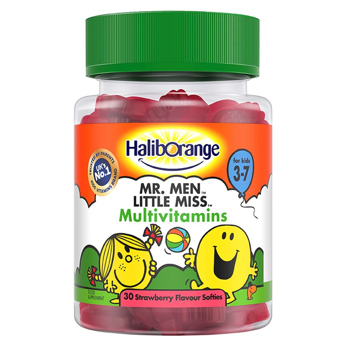 Haliborange for Kids 3-7 Mr. Men Little Miss Multivitamins - 30 Strawberry Flavour Softies