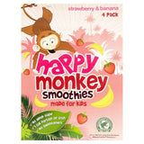 Happy Monkey Strawberry &amp;amp; Banana Kids Smoothie   4 x 180ml