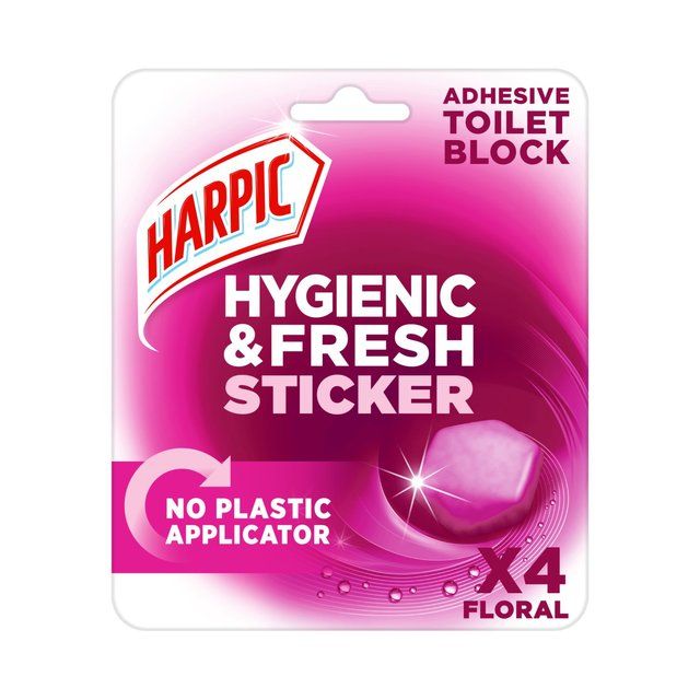 Harpic Hygienic &amp;amp; Fresh Floral Stickers Toilet Freshener   4 per pack