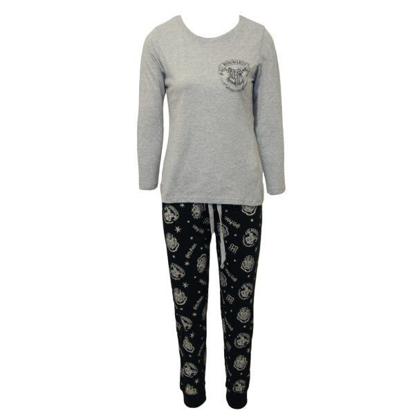 Harry Potter Womens Hogwarts Crest Long Pyjama Set (S)