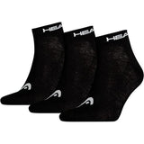 Head Mens Quarter Socks (Pack of 3) (2.5-5) Black/White / 0.10EA