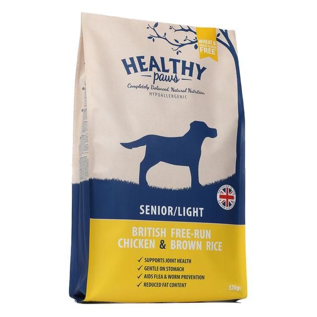 Healthy Paws British Free-Run Chicken &amp;amp; Brown Rice Senior/Light Dog Food   12kg