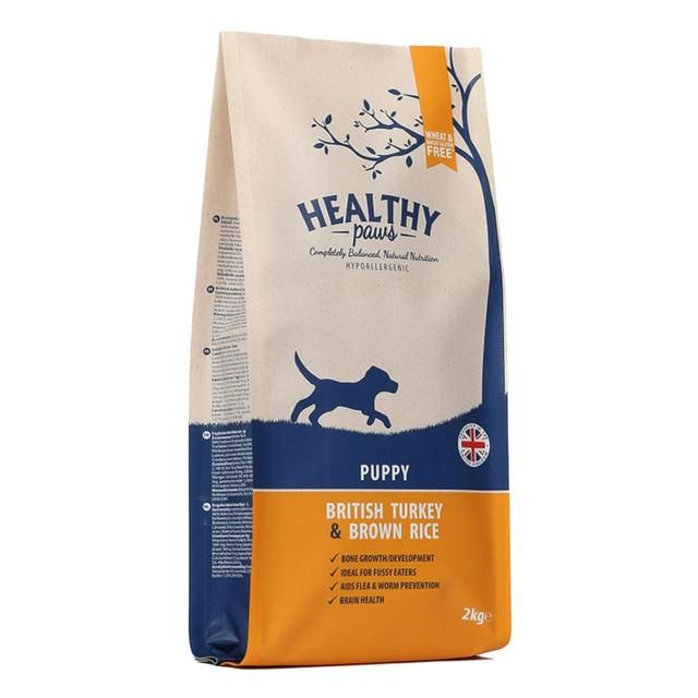 Healthy Paws British Turkey &amp;amp; Brown Rice Puppy Dog Food   2kg