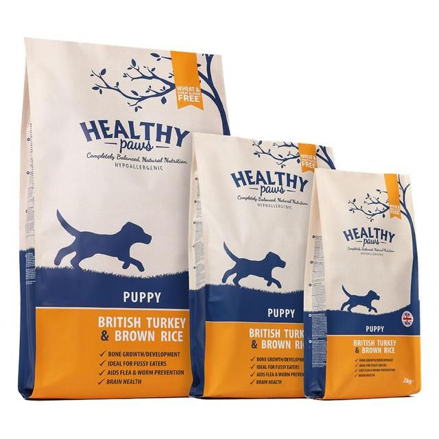 Healthy Paws British Turkey &amp;amp; Brown Rice Puppy Dog Food   2kg