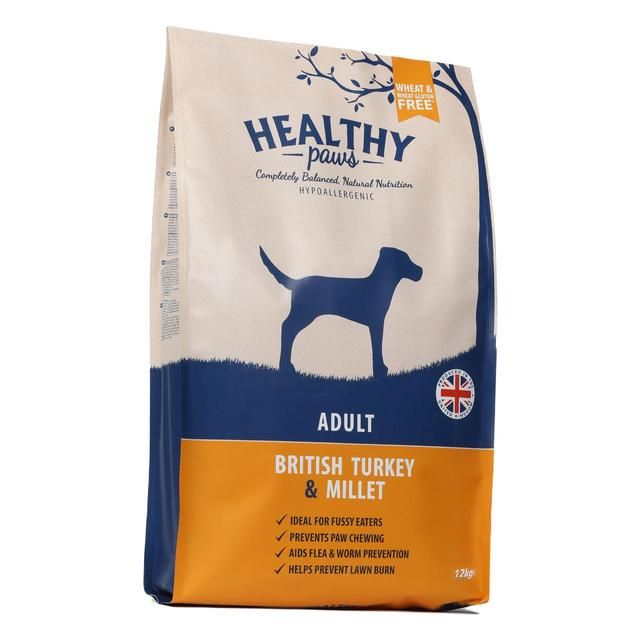 Healthy Paws British Turkey &amp;amp; Millet Adult Dog Food   12kg