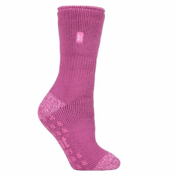 Heat Holders Ladies Thermal Socks with Grips 4-8 UK Pink (Juniper) / 1EA